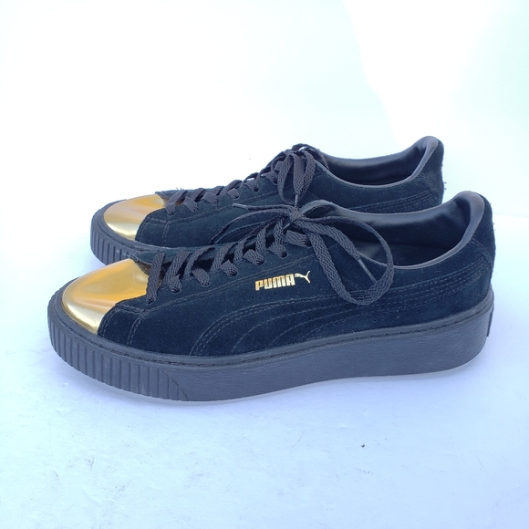 Puma Women's Suede Platform Rose Gold Sneakers